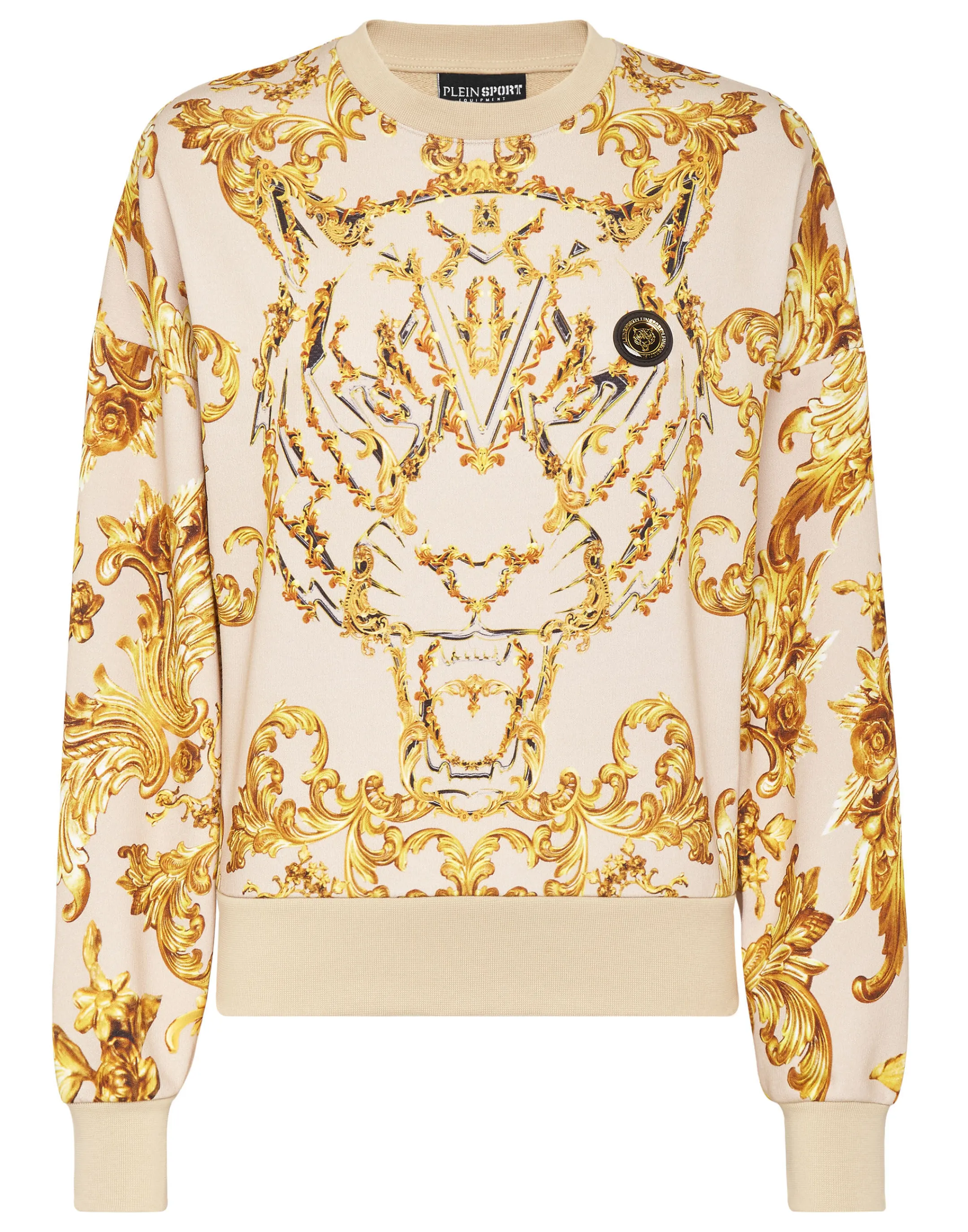 Clearance Plein Sport Cropped Sweatshirt Ls Baroque Beige / Gold