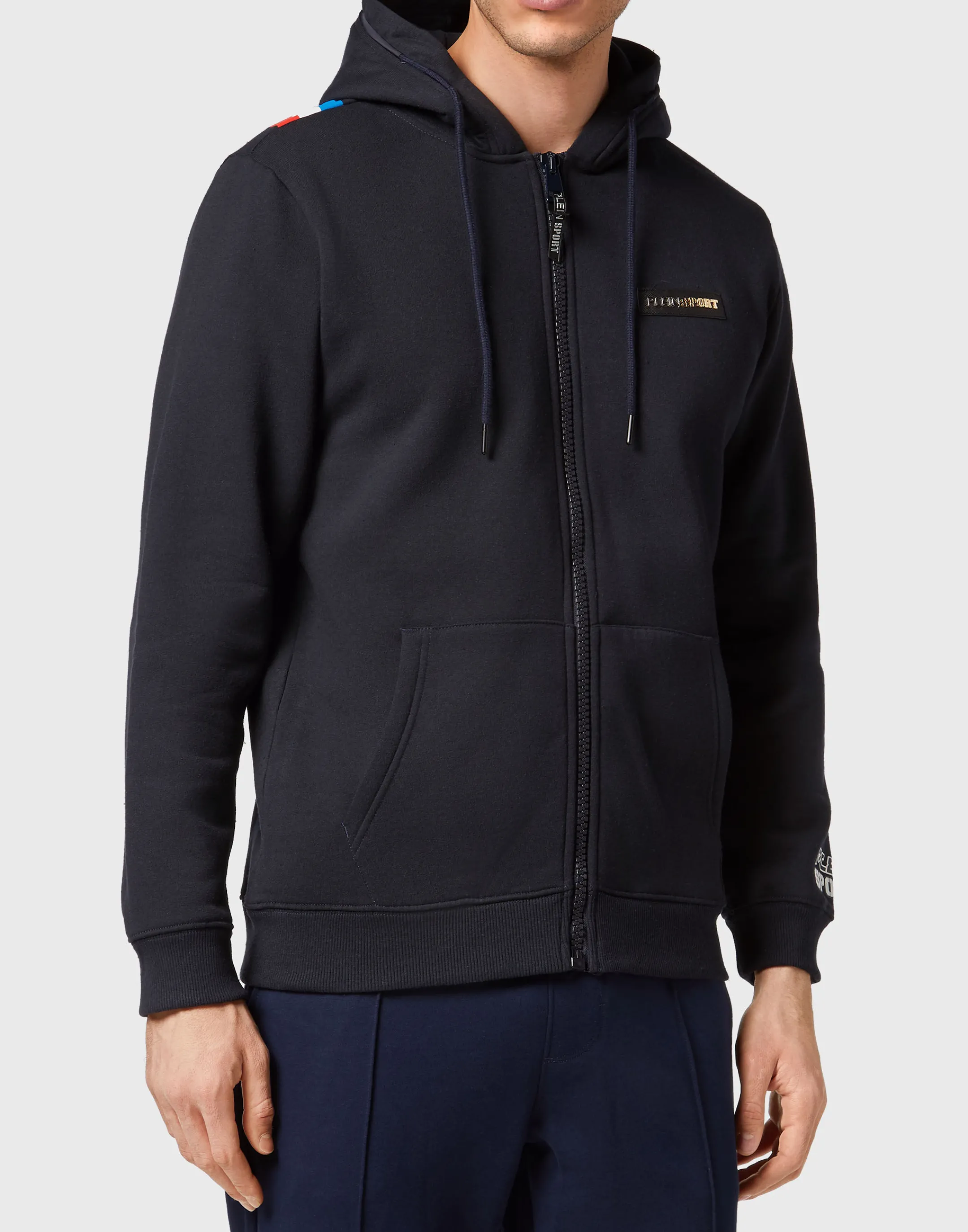 Outlet Plein Sport Hooded Winter Sweater Navy