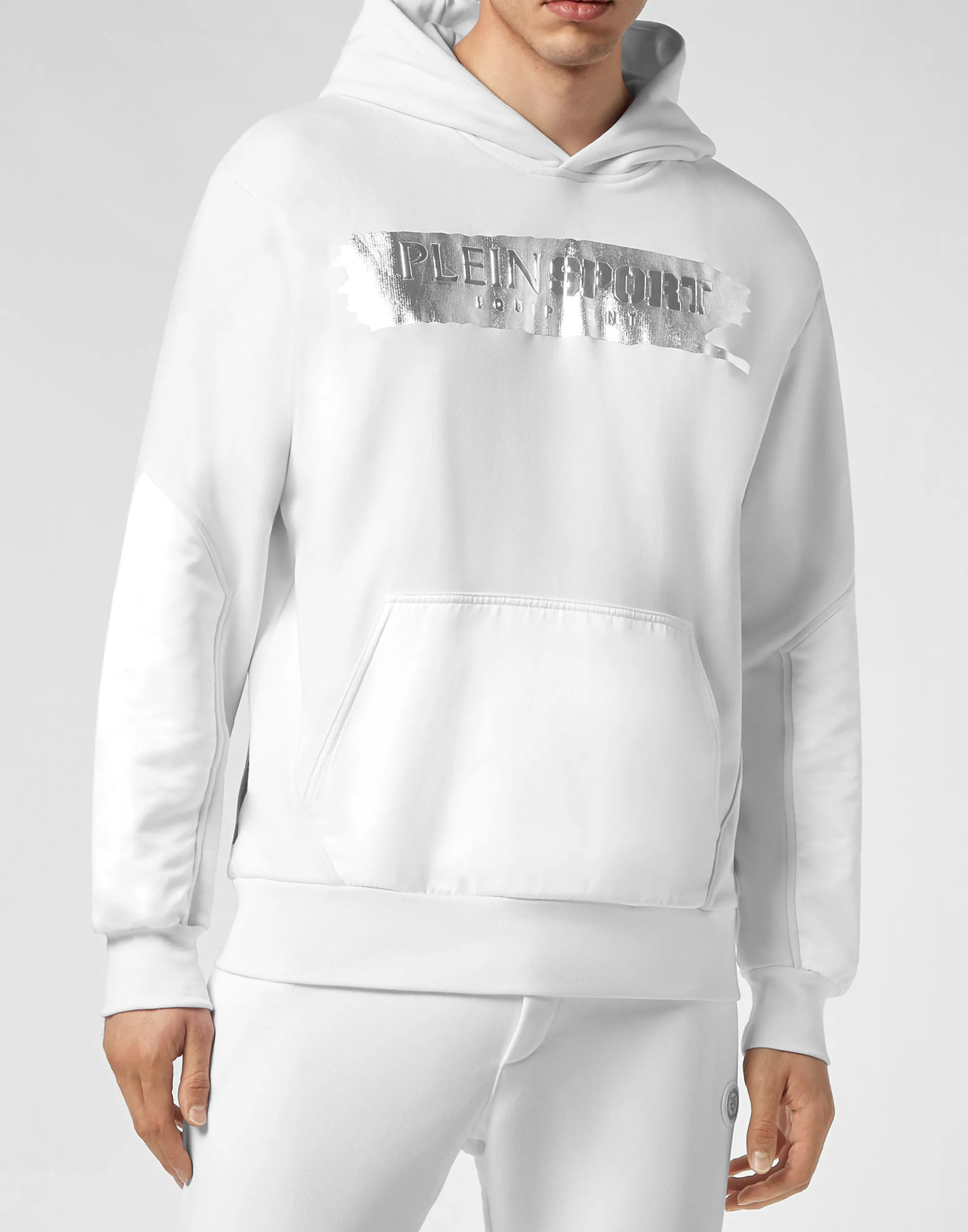 Online Plein Sport Hoodie Sweatshirt White/Silver