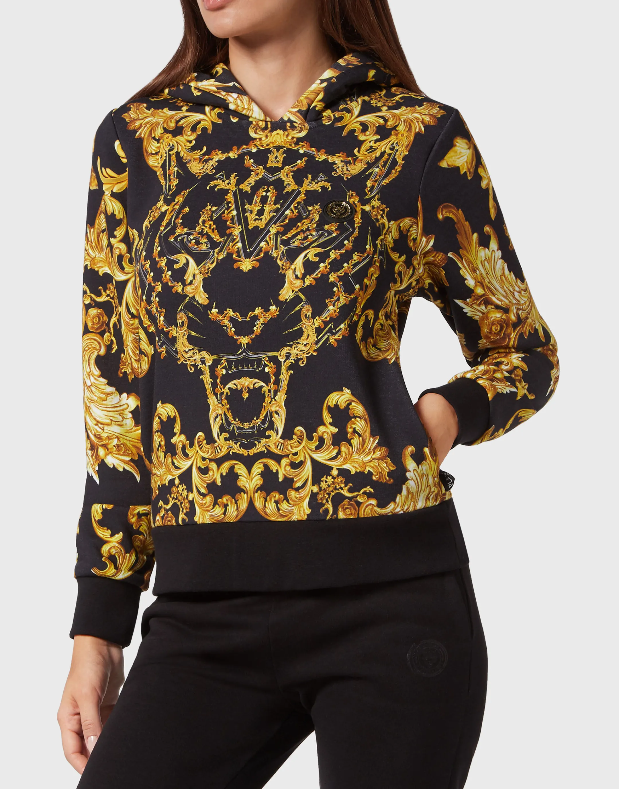 Flash Sale Plein Sport Hoodie Sweatshirt Baroque Black / Gold