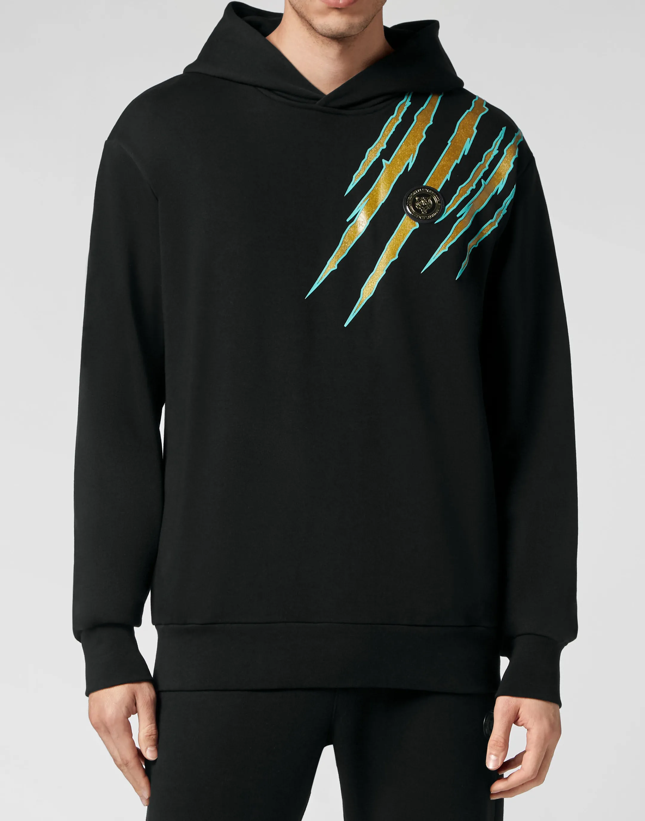 Online Plein Sport Hoodie Sweatshirt Scratch Black / Gold