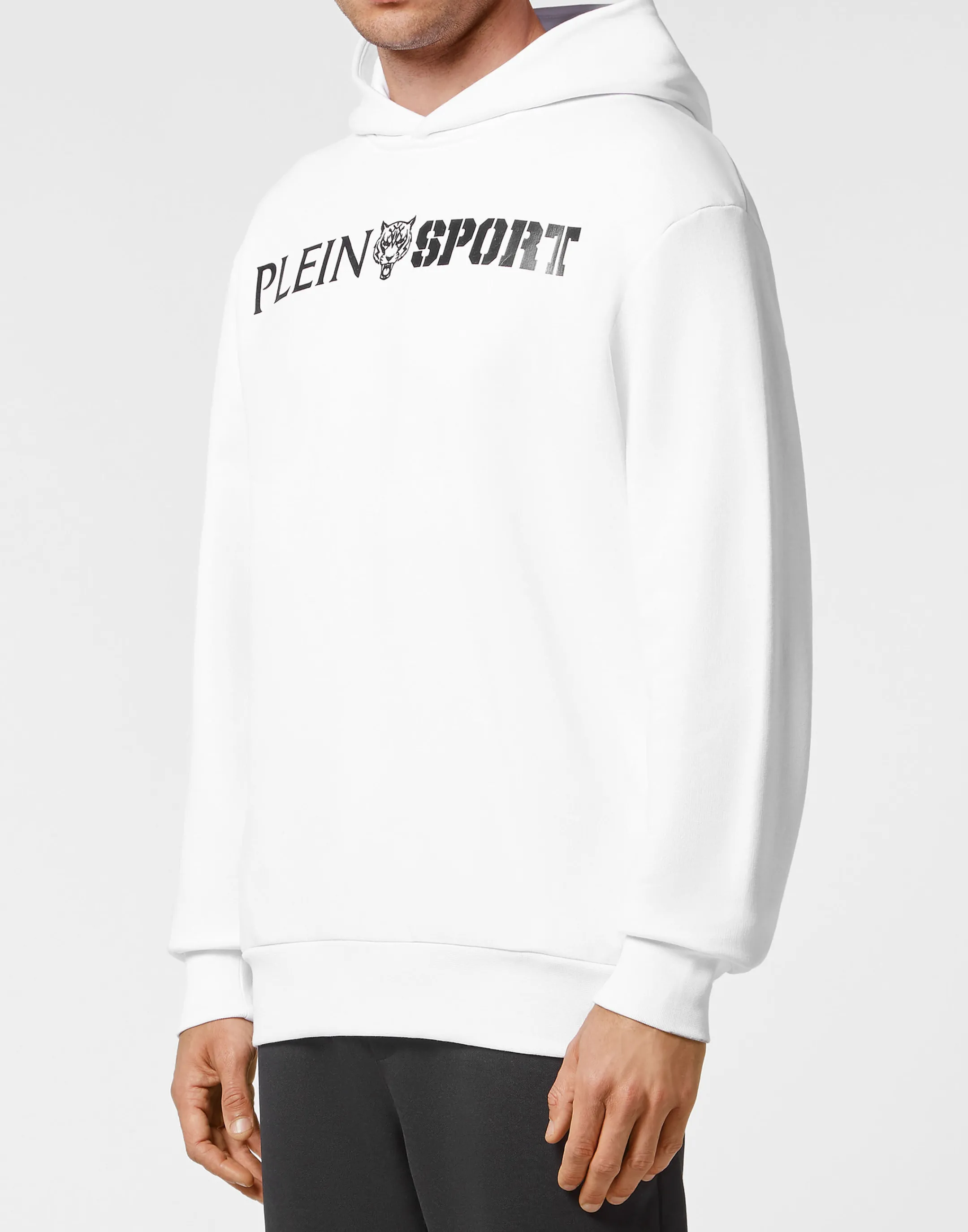 Online Plein Sport Hoodie Sweatshirt Statement White / Black