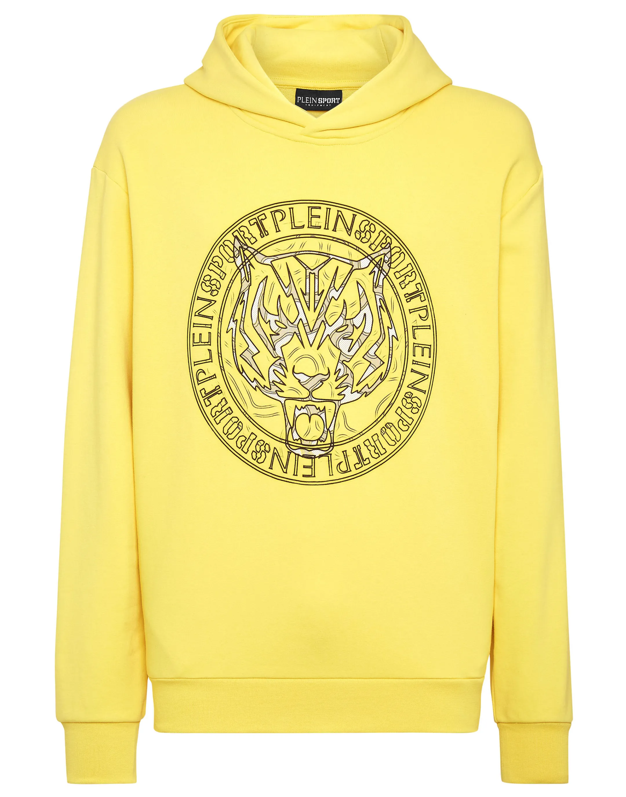 Hot Plein Sport Hoodie Sweatshirt Tiger Yellow Fluo/Black