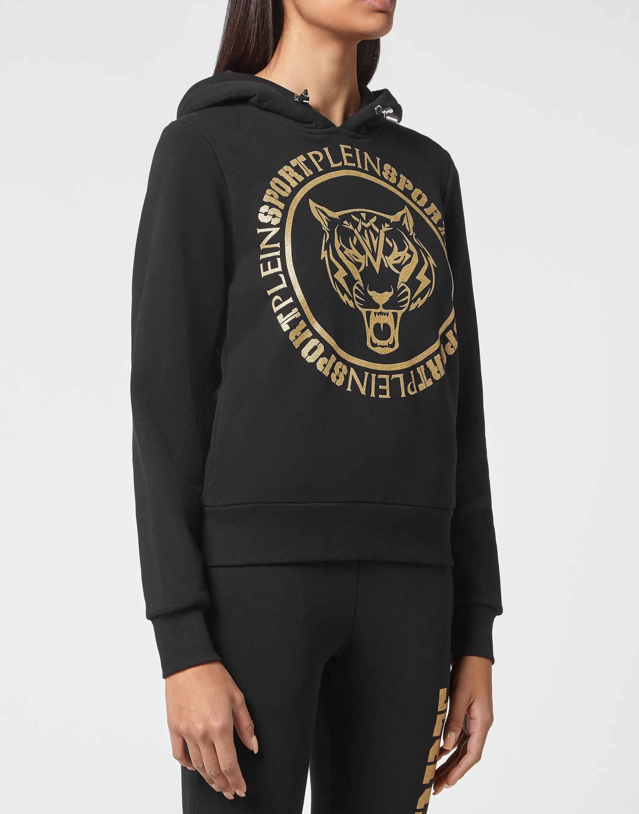 Discount Plein Sport Hoodie Sweatshirt Tiger Black