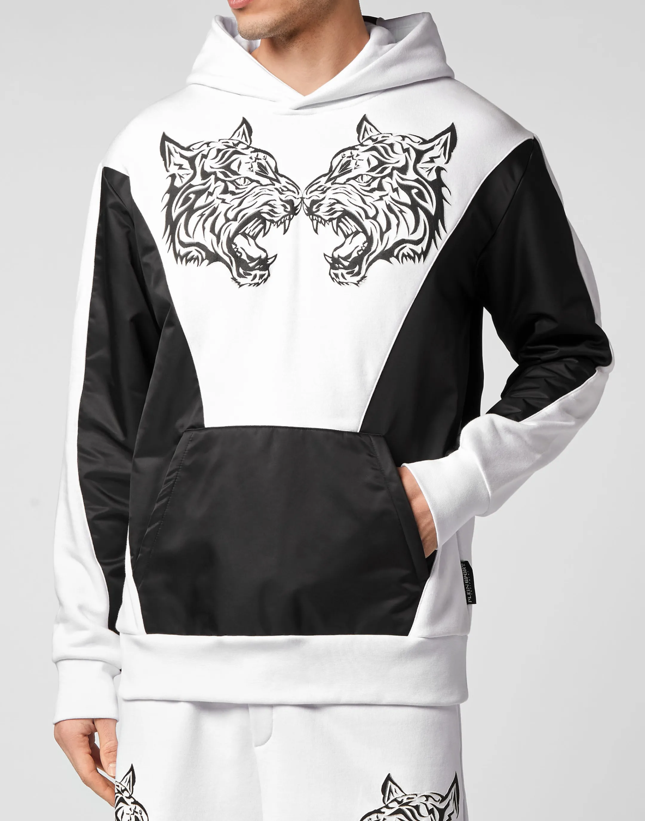 Fashion Plein Sport Hoodie Sweatshirt Tiger White