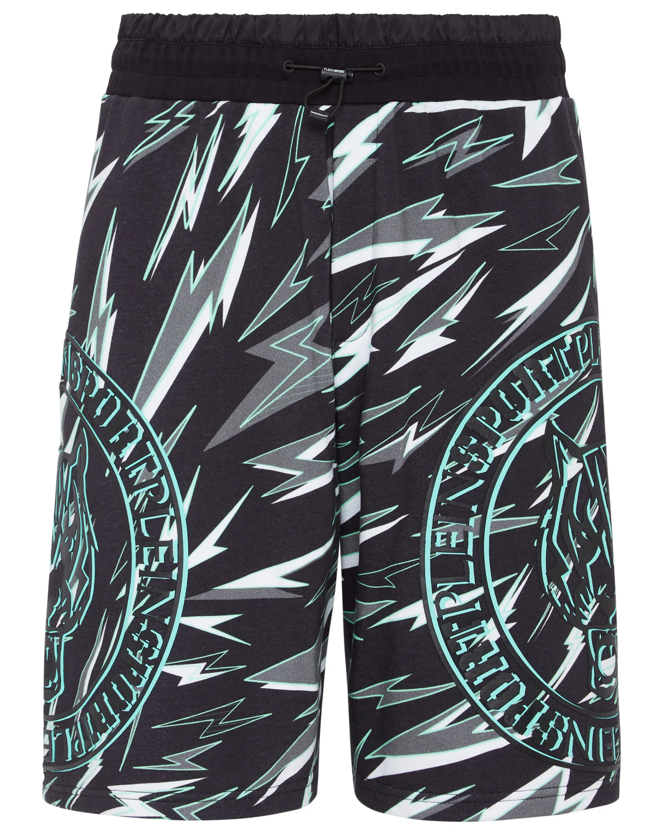 Outlet Plein Sport Jogging Shorts Tiger Black/Mint Green