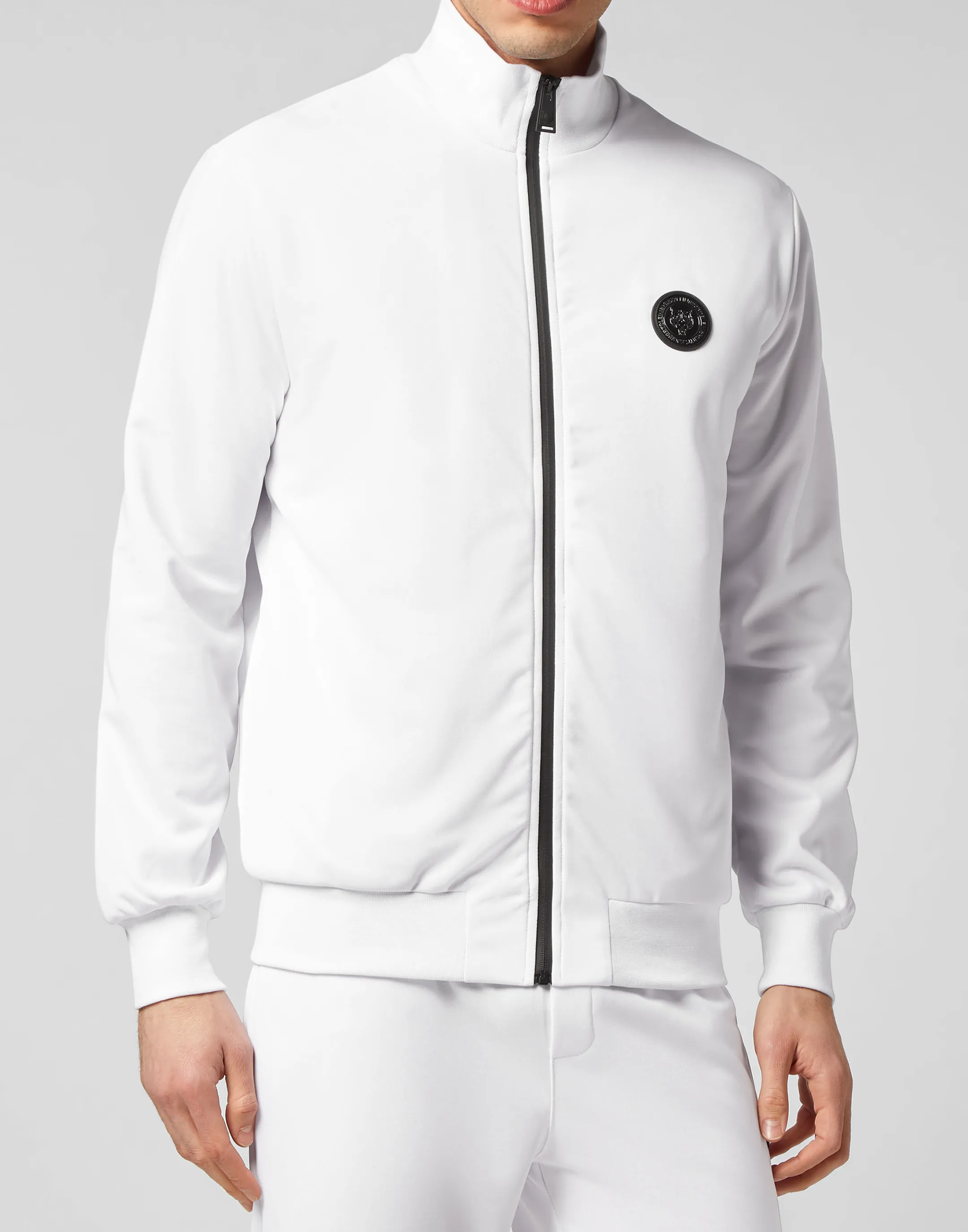 Fashion Plein Sport Jogging Tracksuit:Top/Trousers Tiger White / Black