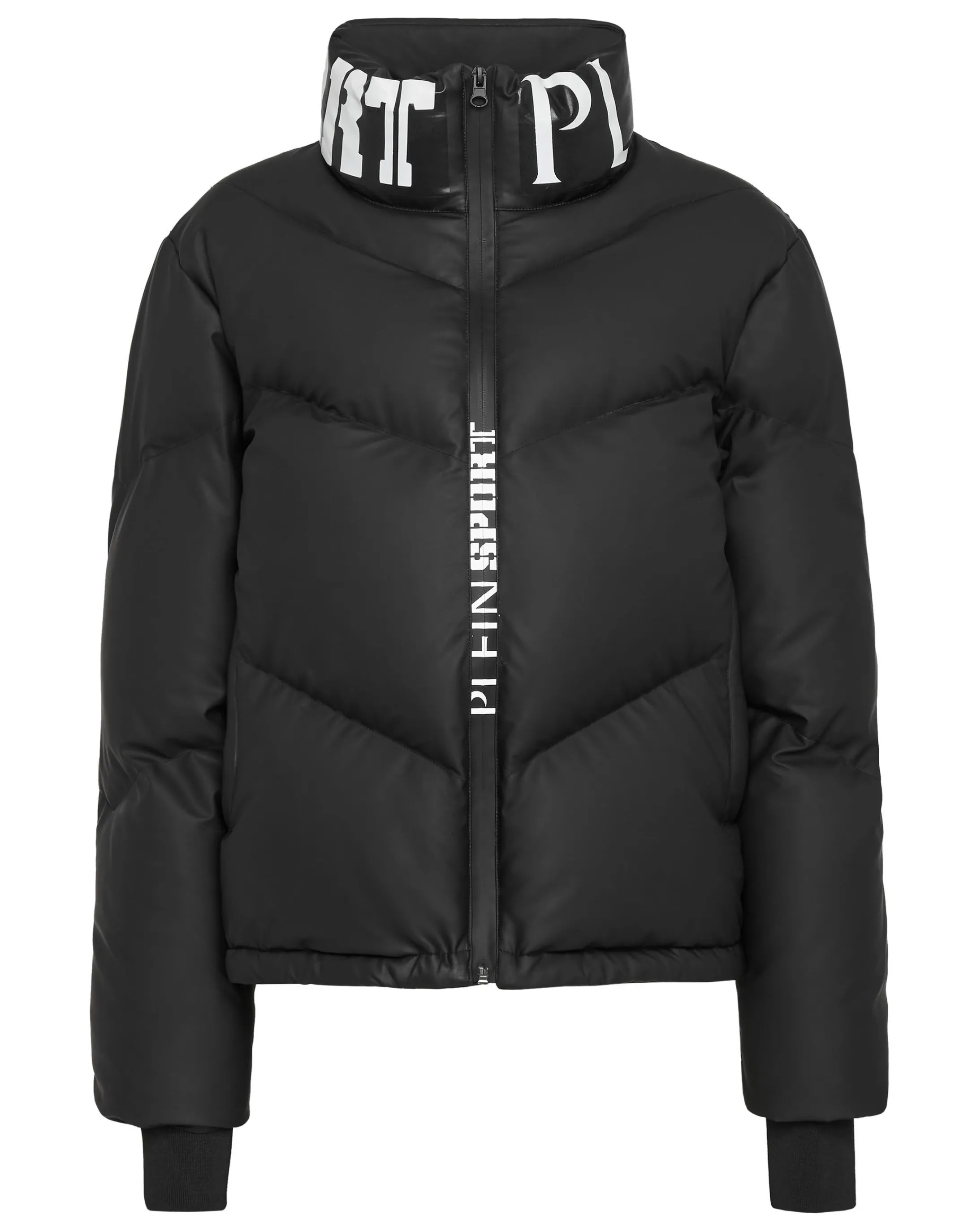 Online Plein Sport Nylon Down Jacket Tiger Black