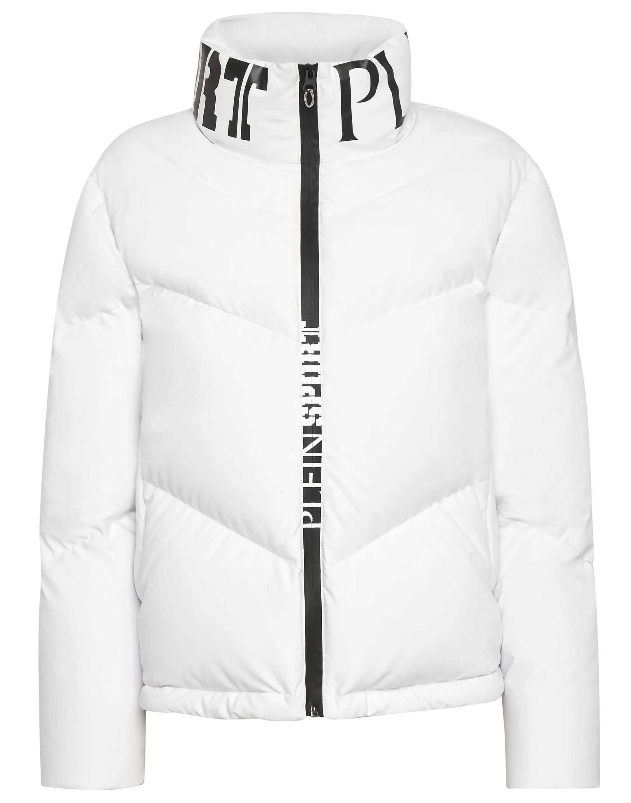Online Plein Sport Nylon Down Jacket Tiger White