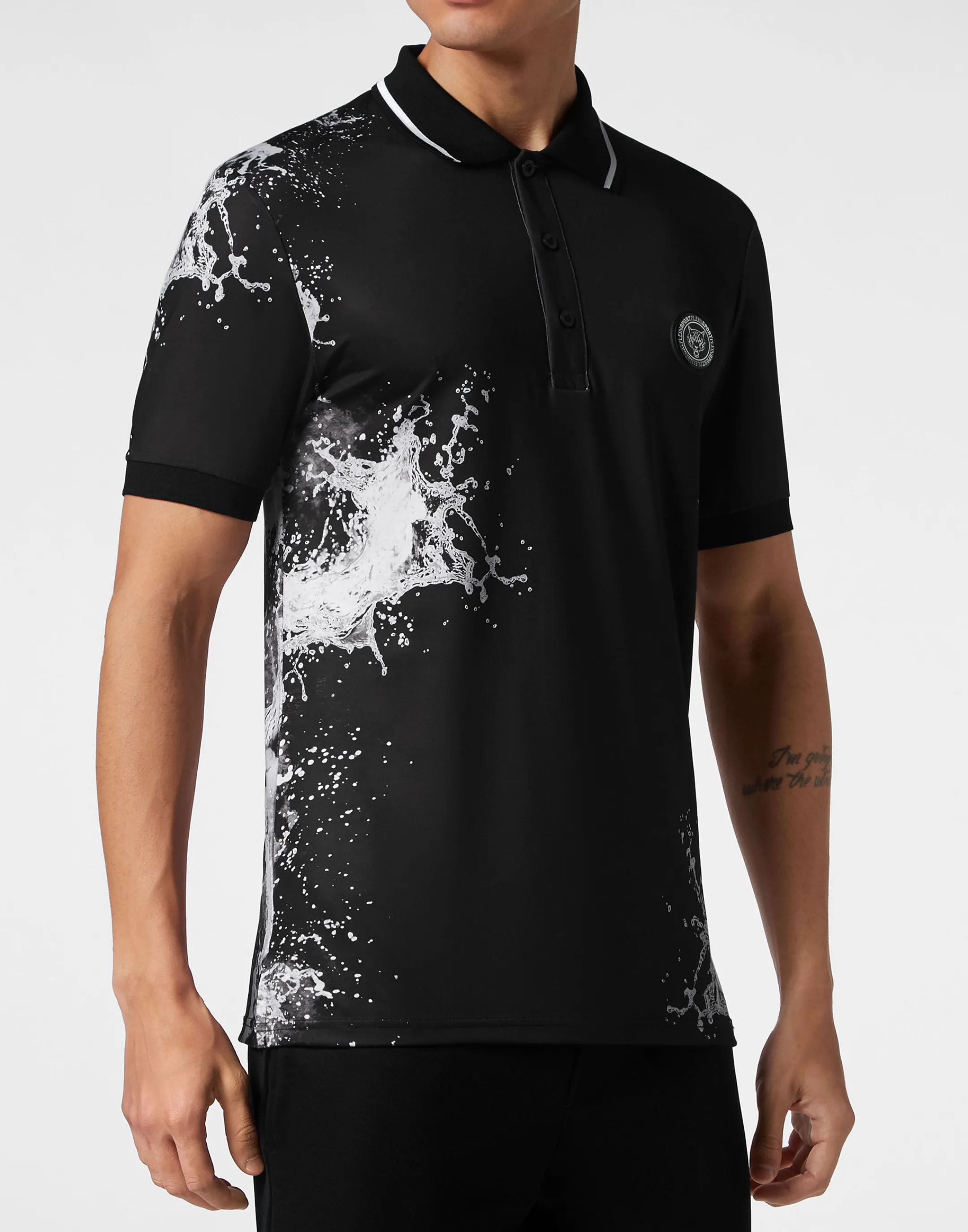 Discount Plein Sport Polo Ss Splash Extreme Black