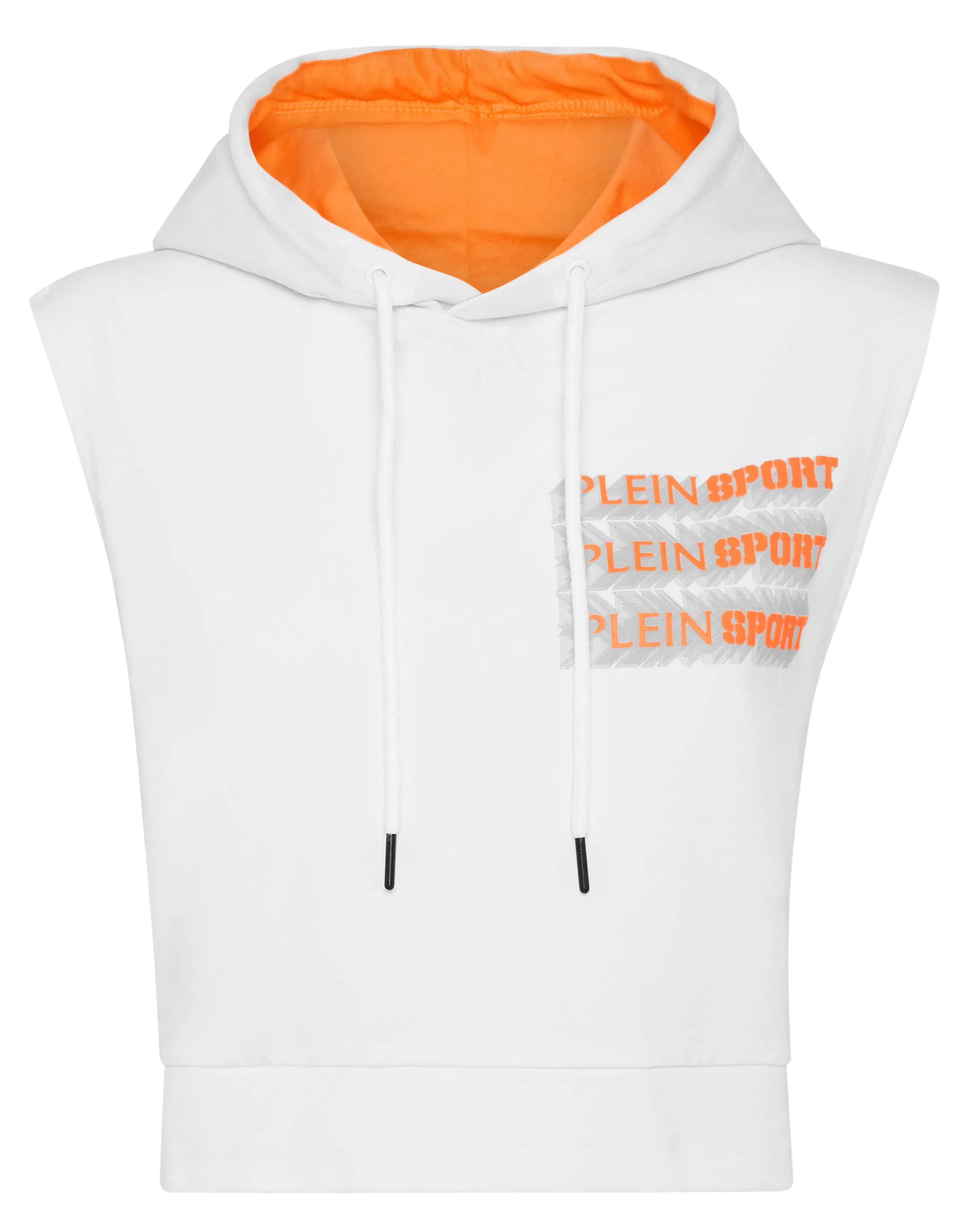 Fashion Plein Sport Sleeveless Hoodie Sweatshirt White