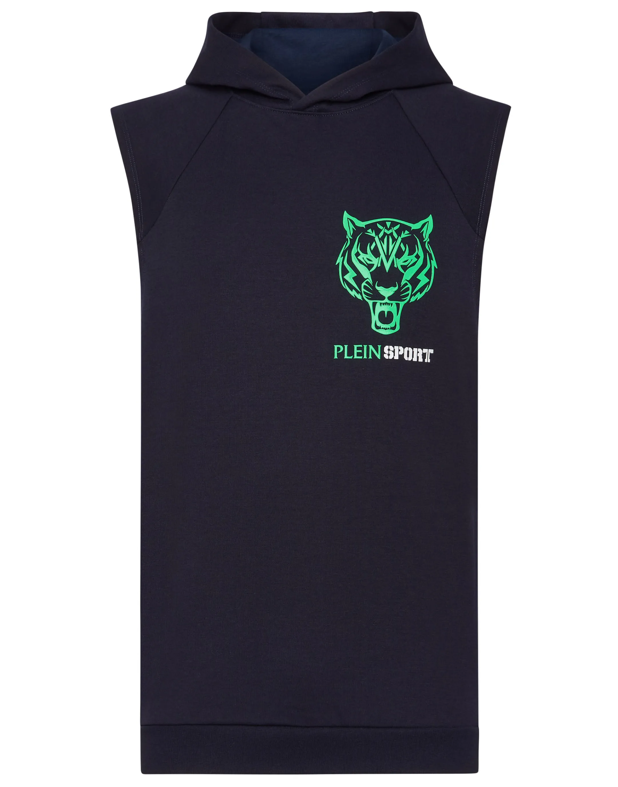 Clearance Plein Sport Sleeveless Hoodie Sweatshirt Navy