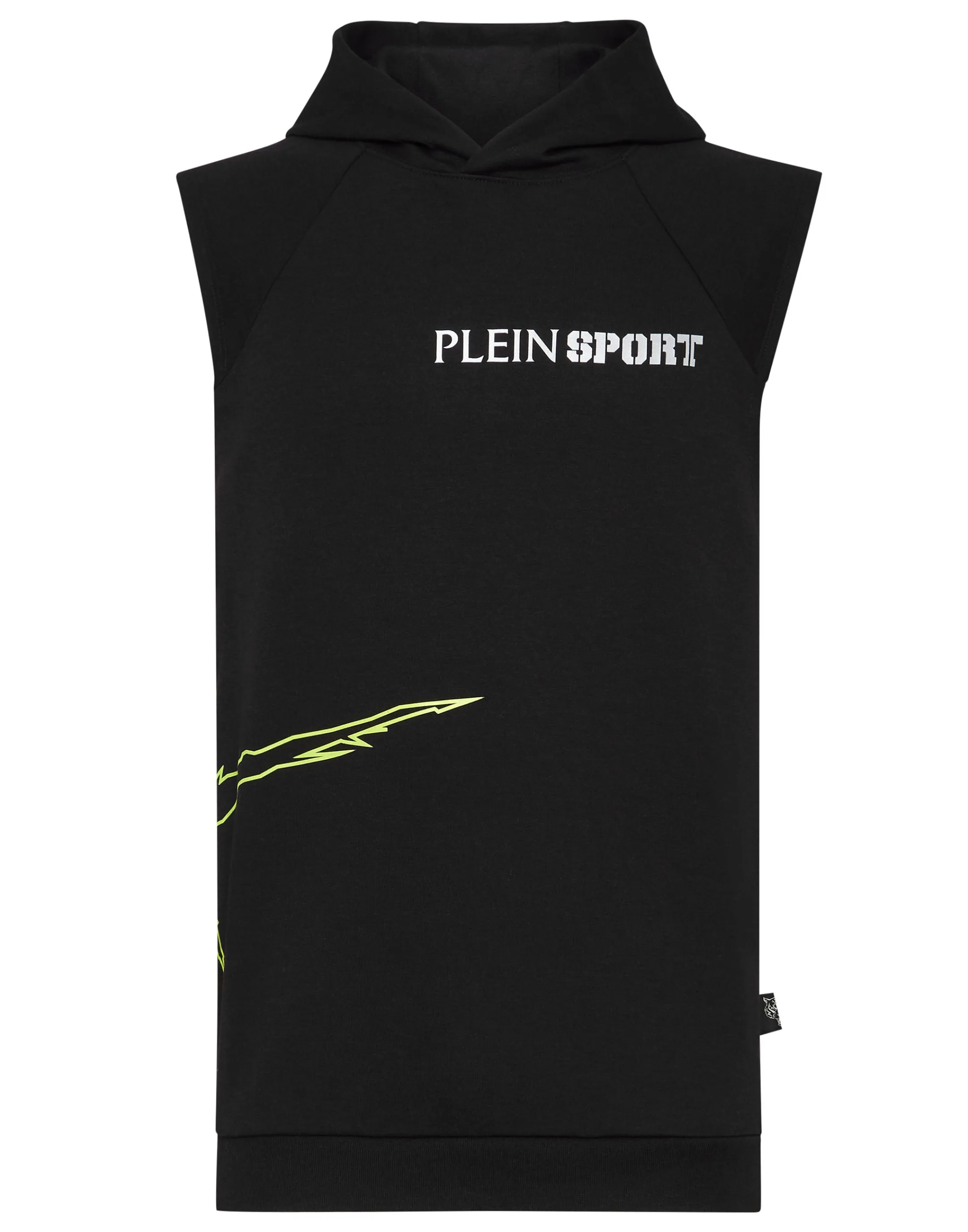 Clearance Plein Sport Sleeveless Hoodie Sweatshirt Black / Yellow