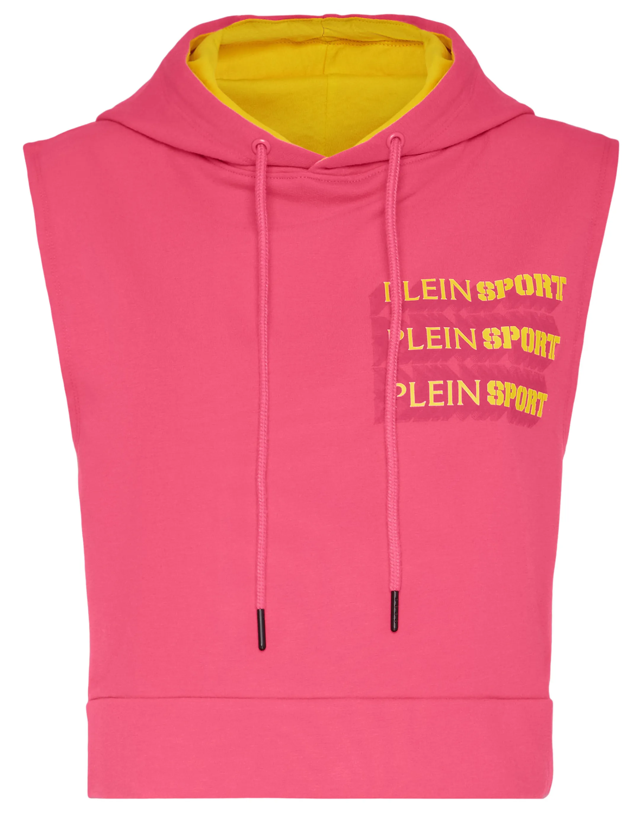 Fashion Plein Sport Sleeveless Hoodie Sweatshirt Fuxia