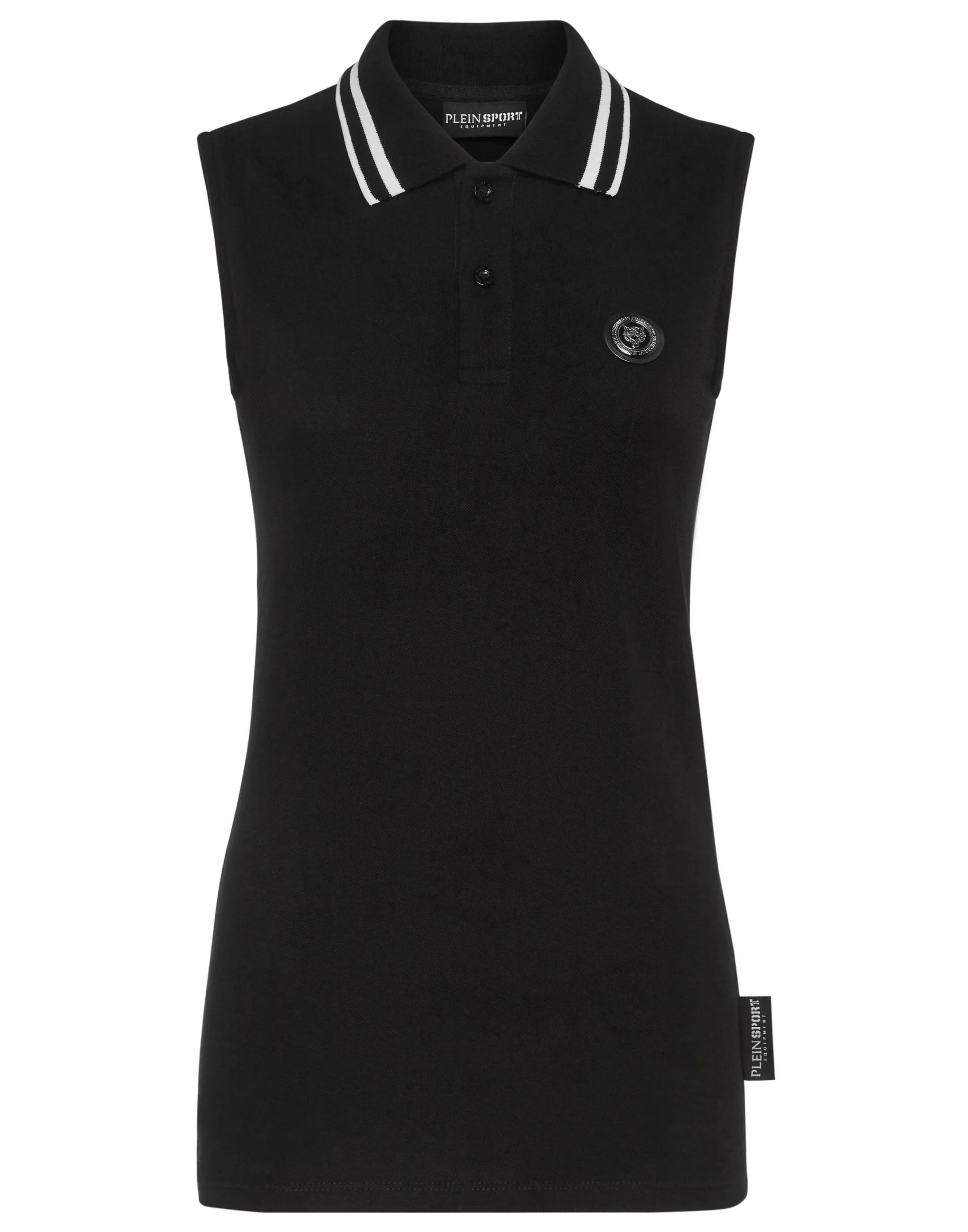 Discount Plein Sport Sleeveless Polo Shirt Black