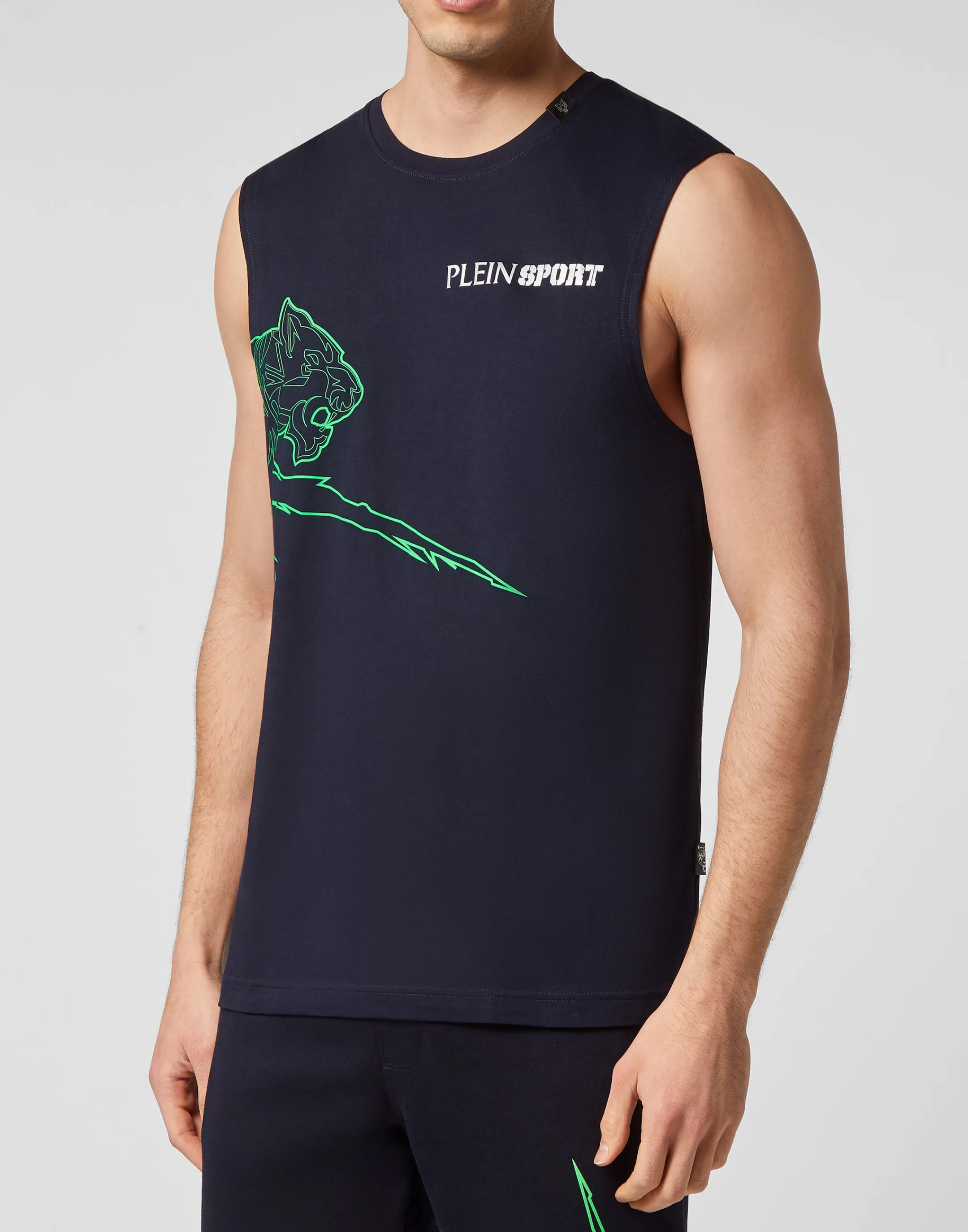 Online Plein Sport Sleeveless T-Shirt Navy