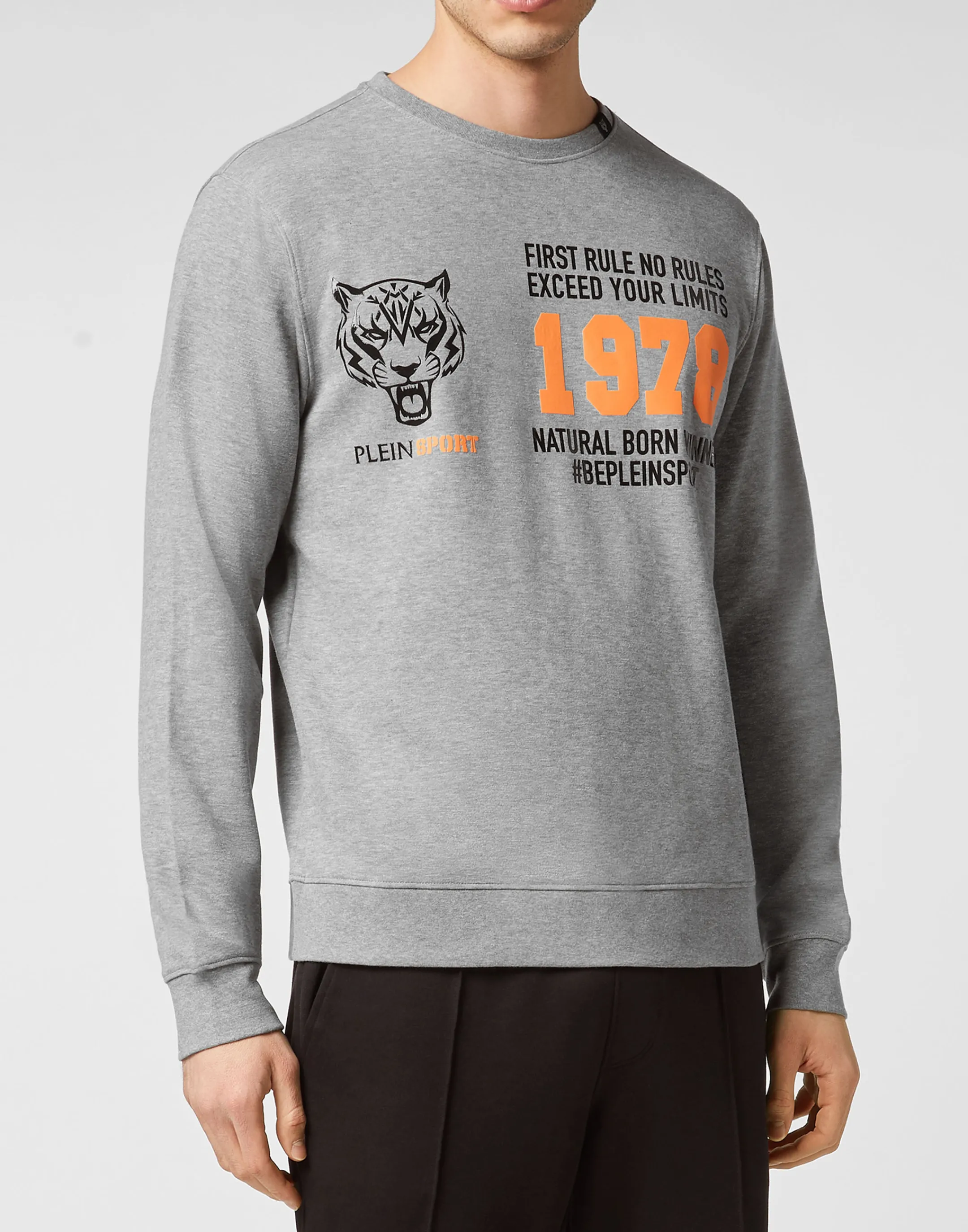 Cheap Plein Sport Sweatshirt Round Neck Grey