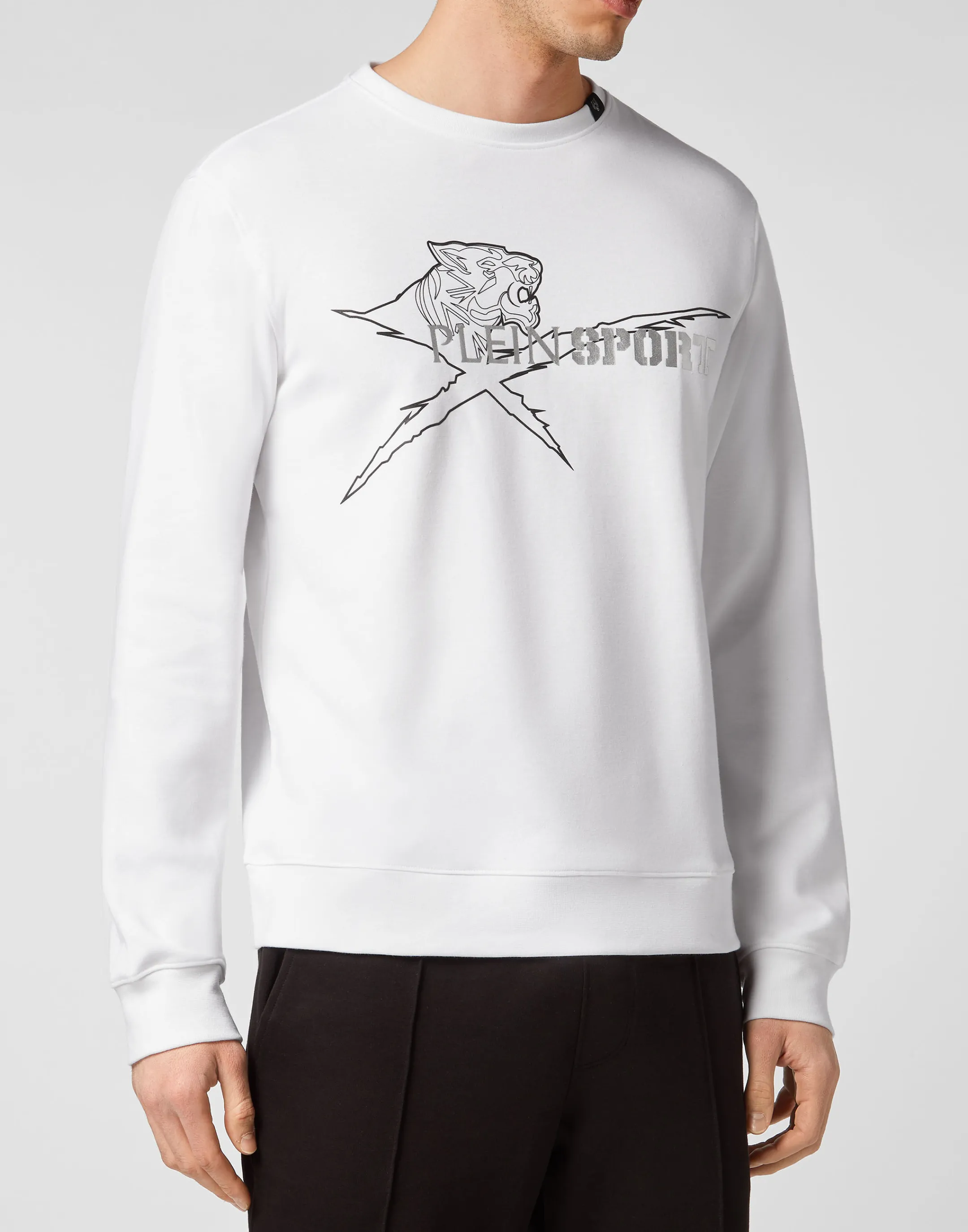 Outlet Plein Sport Sweatshirt Round Neck White