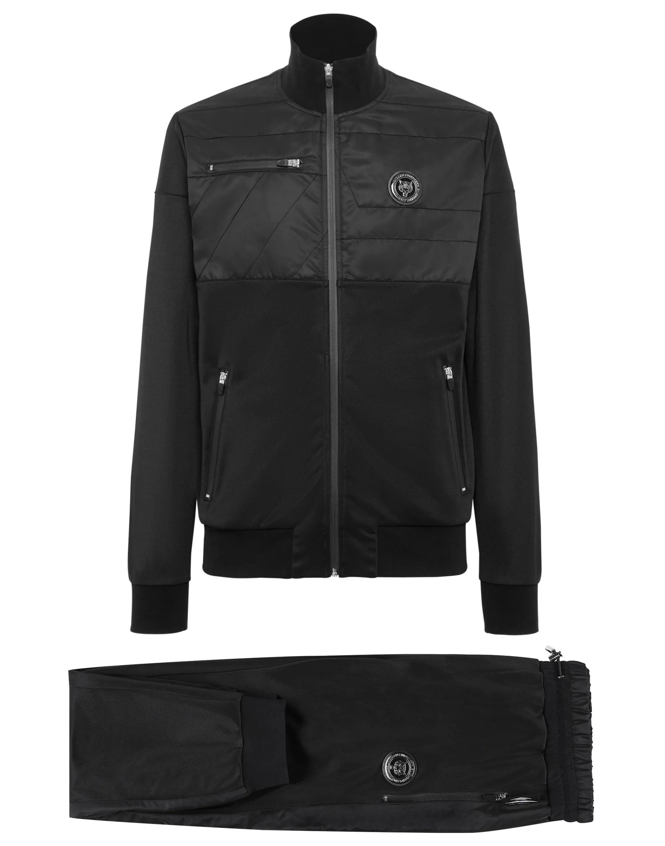 Clearance Plein Sport Tracksuit: Zip-Up Jacket + Jogging Pants Tiger Black