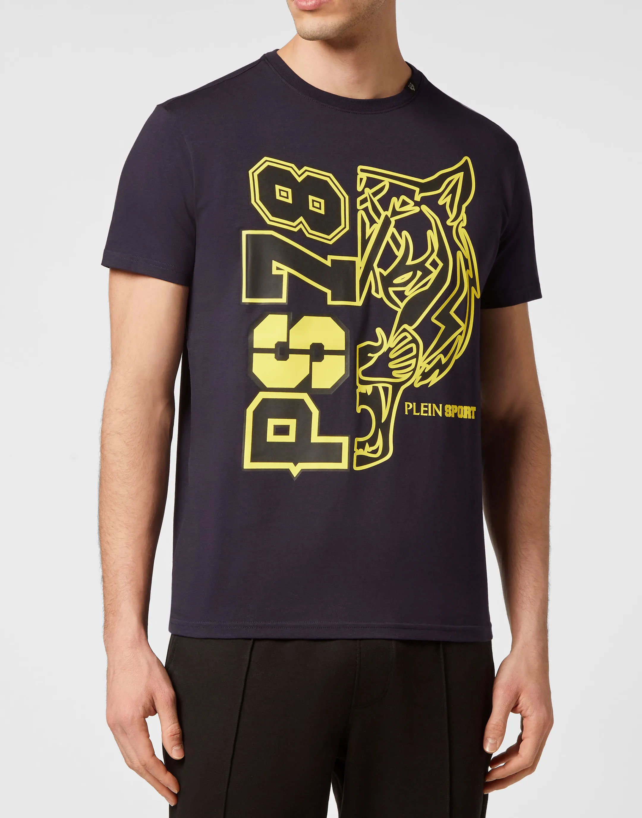 Fashion Plein Sport T-Shirt Round Neck Navy