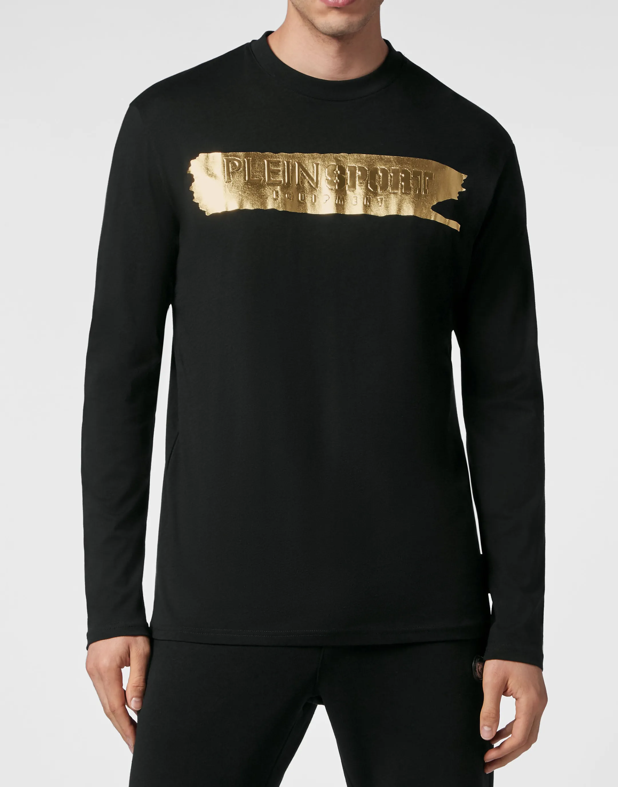 Outlet Plein Sport T-Shirt Round Neck Ls Black