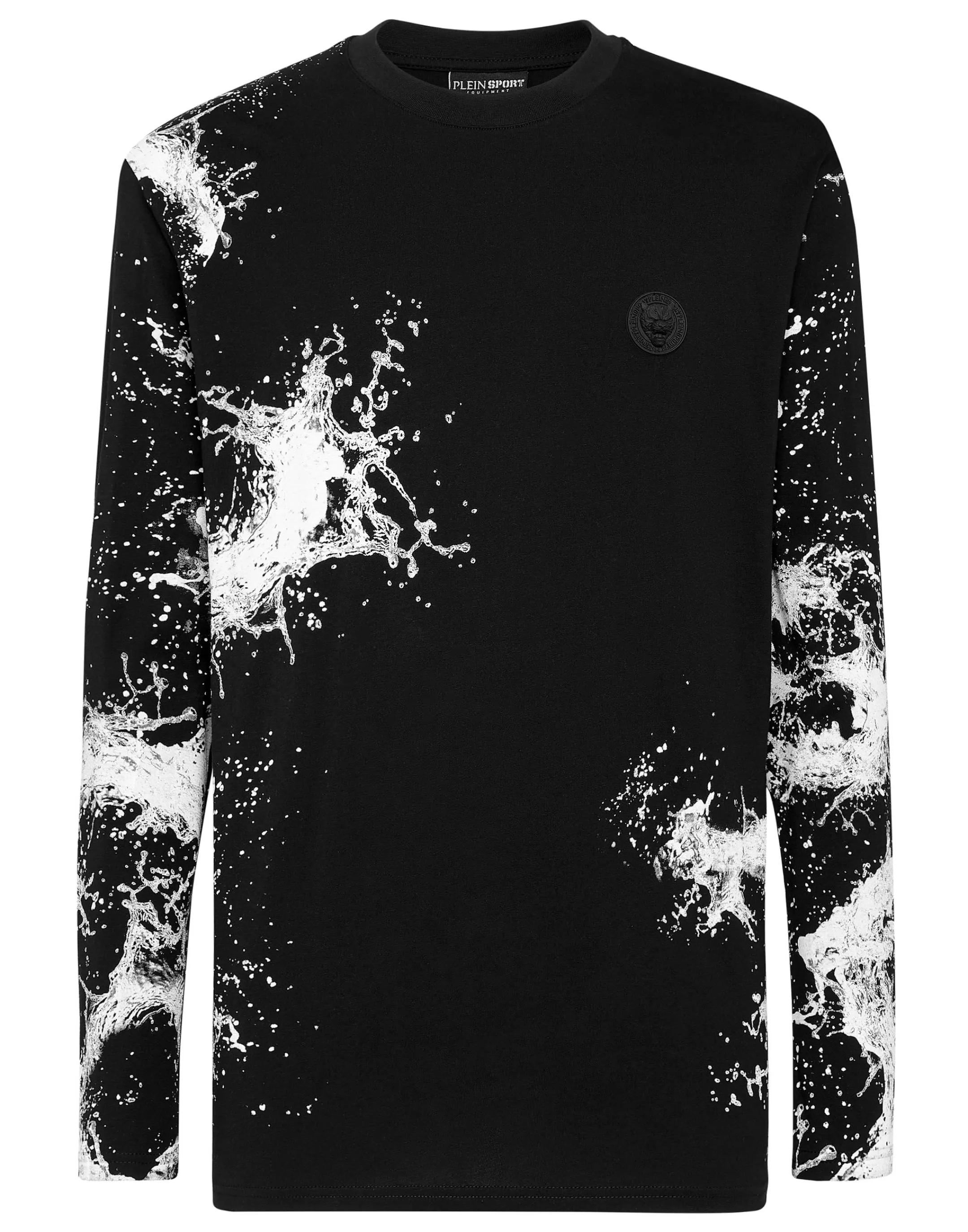 Clearance Plein Sport T-Shirt Round Neck Ls Splash Extreme Black
