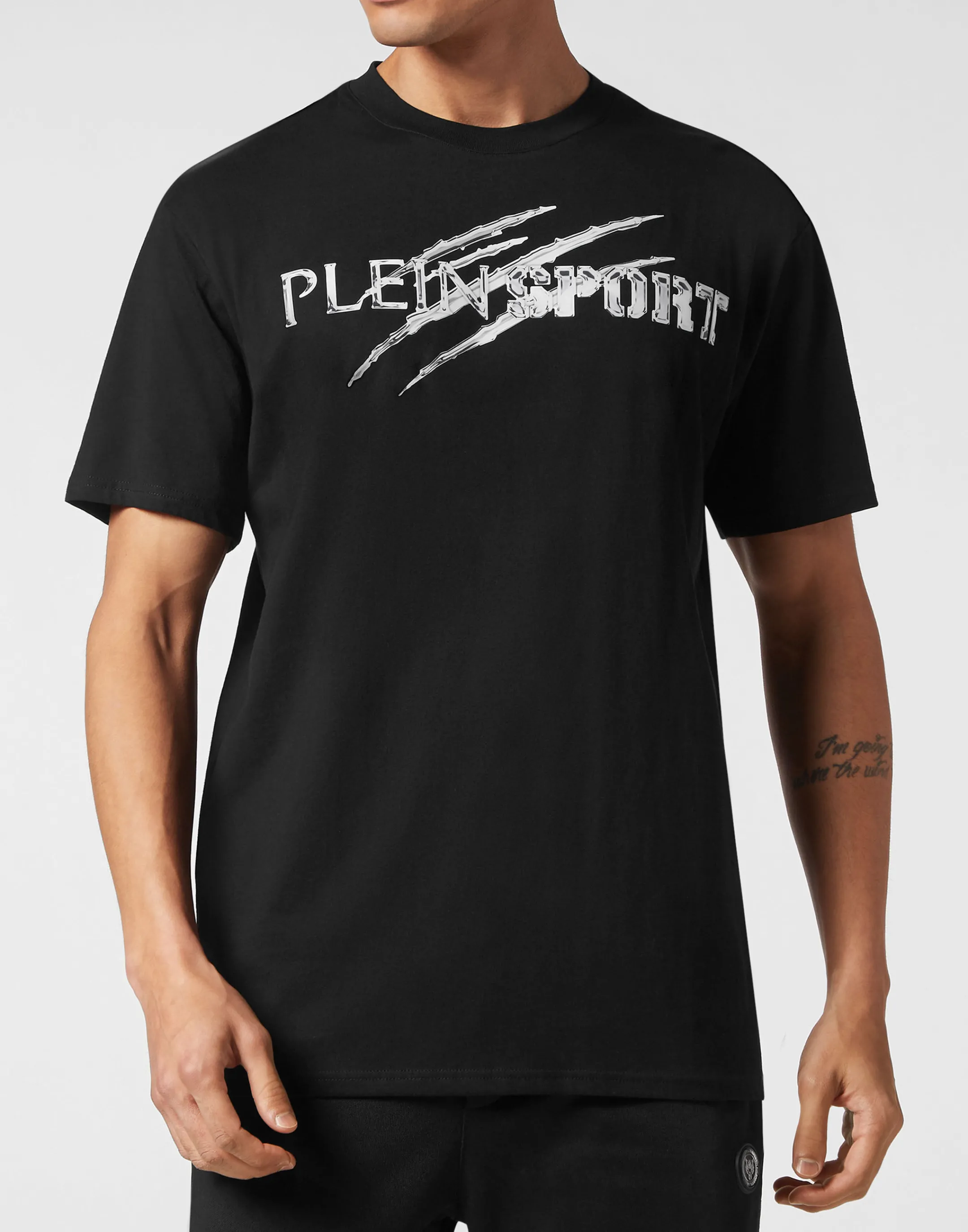 Clearance Plein Sport T-Shirt Round Neck Ss Chrome Scratch Edition Black