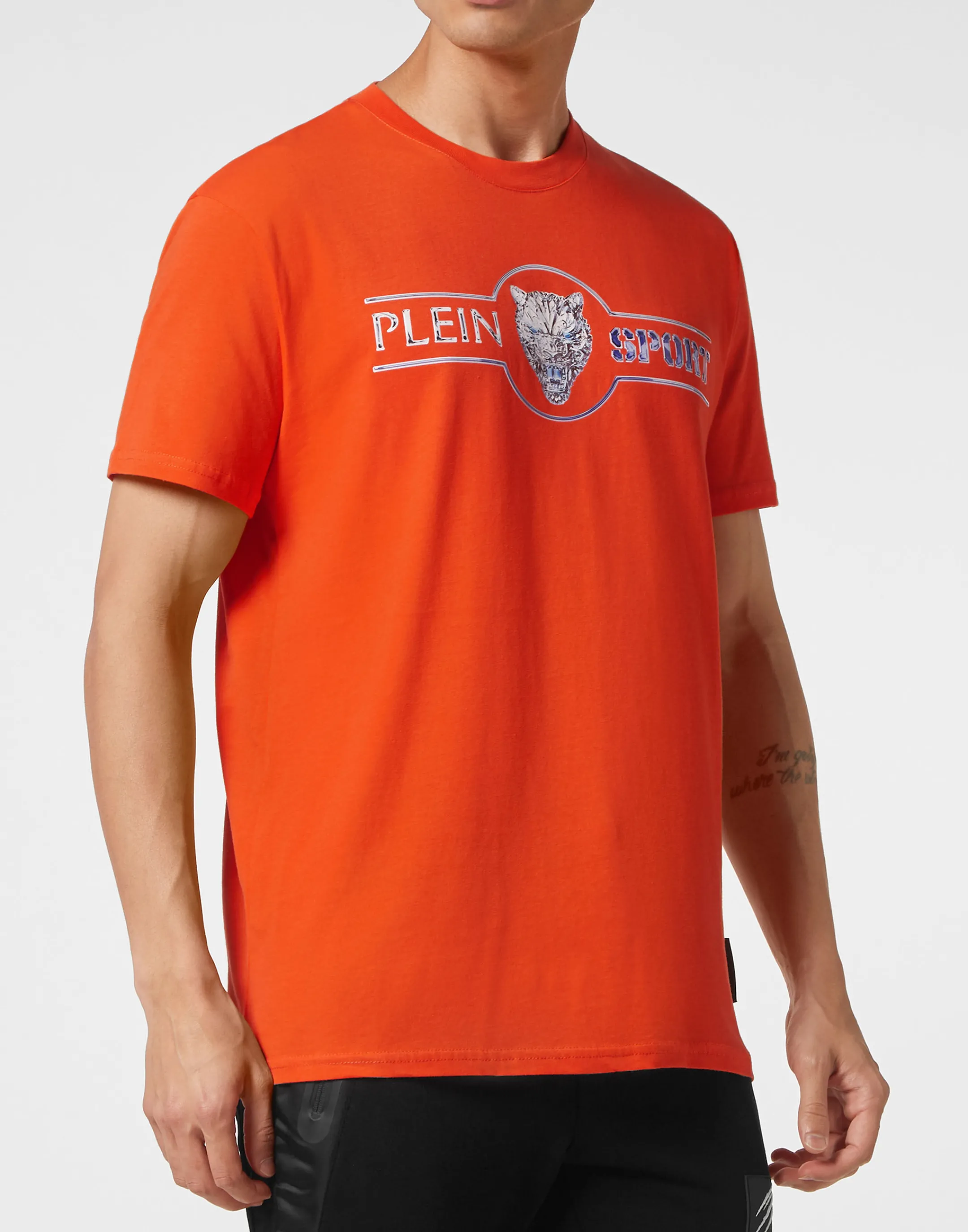 Flash Sale Plein Sport T-Shirt Round Neck Ss Chrome Scratch Edition Orange