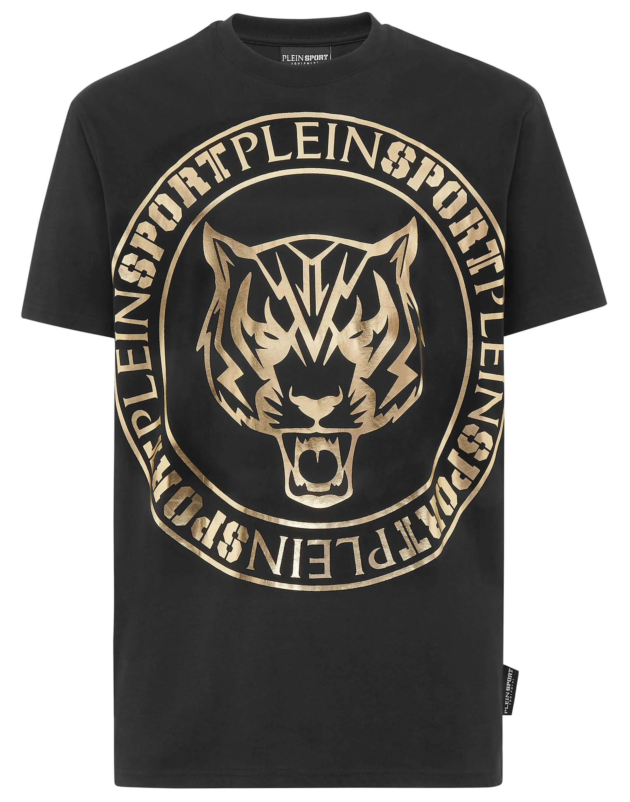 Online Plein Sport T-Shirt Round Neck Ss Tiger Black / Gold