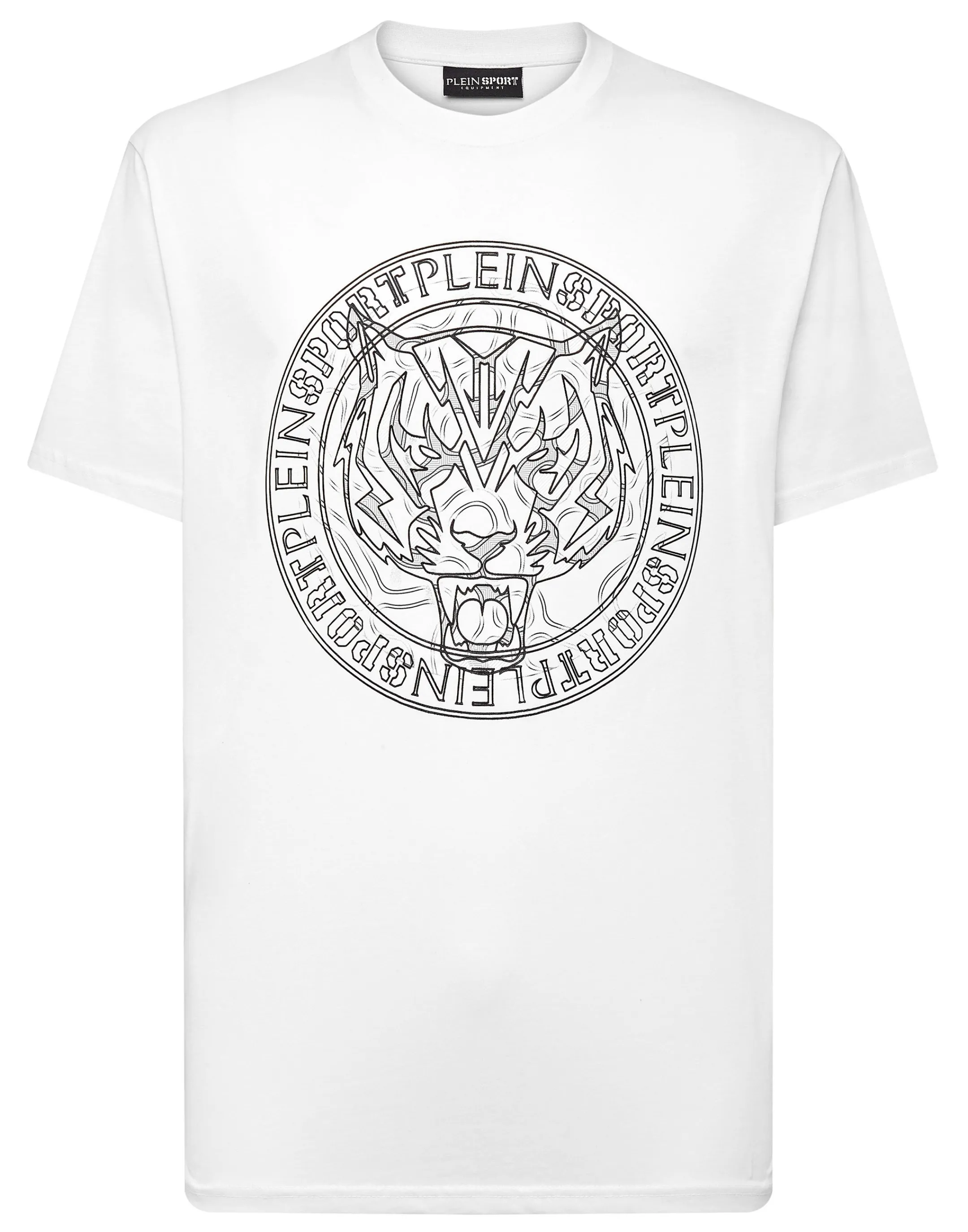 Online Plein Sport T-Shirt Round Neck Ss Tiger White / Black