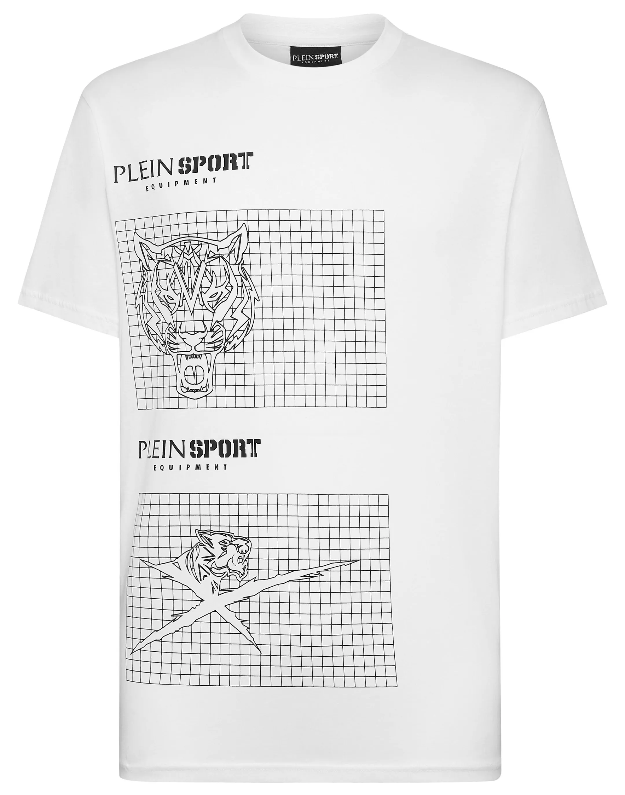 Online Plein Sport T-Shirt Round Neck Ss Tiger White / Black