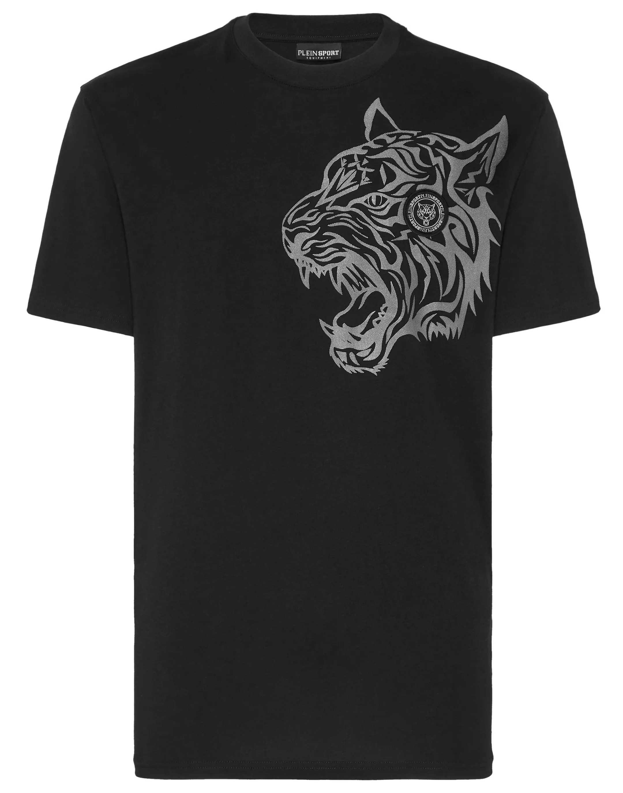 Clearance Plein Sport T-Shirt Round Neck Ss Tiger Black/Silver