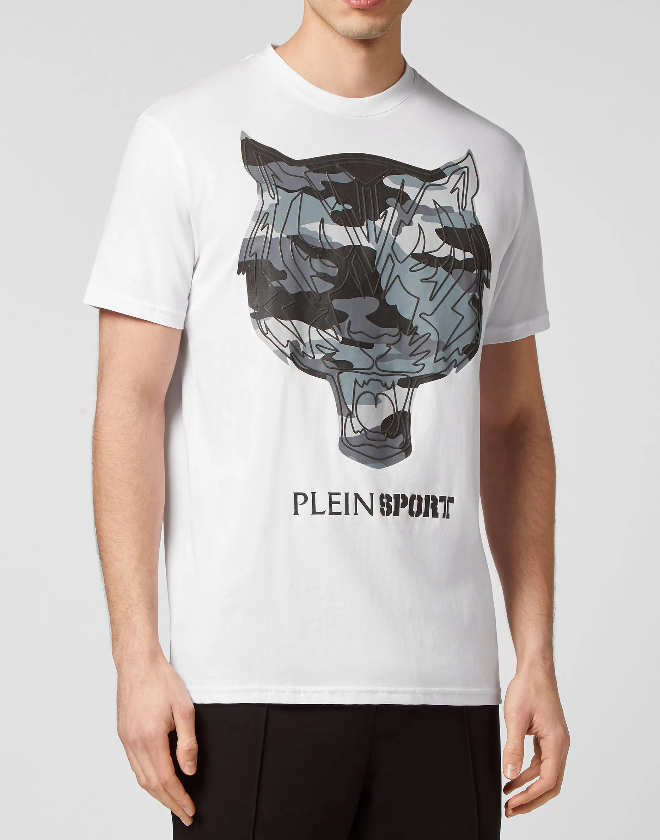 Flash Sale Plein Sport T-Shirt Round Neck Ss Tiger White / Black